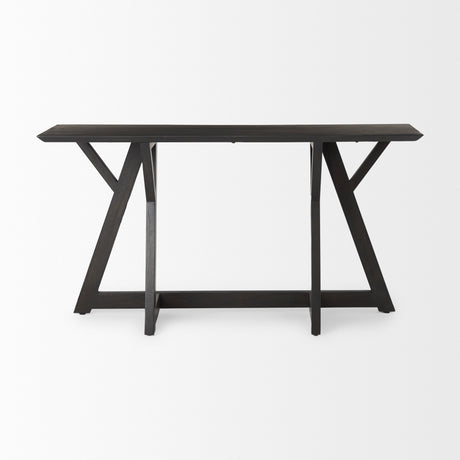 Jennings 54.0L x 16.0W x 29.5H Dark Brown Wood Console Table from Mercana - Luna Furniture