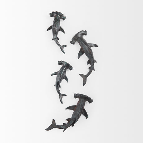 Acus 18H Small Hammerhead Shark Resin Wall Decor from Mercana - Luna Furniture