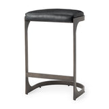Tyson 17L x 18W x 28H Black Leather W/ Metal Frame Counter Stool from Mercana - Luna Furniture