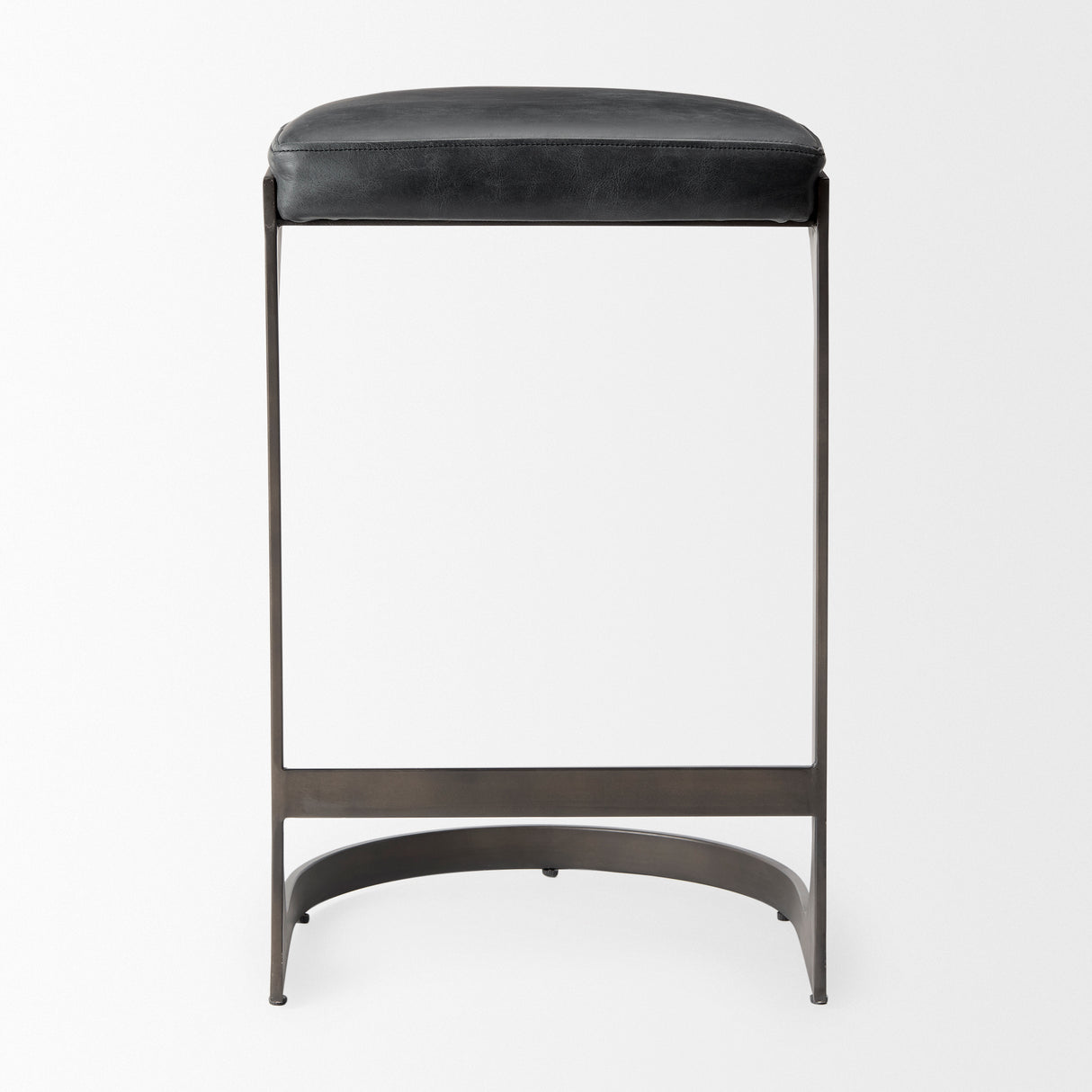 Tyson 17L x 18W x 28H Black Leather W/ Metal Frame Counter Stool from Mercana - Luna Furniture