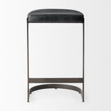 Tyson 17L x 18W x 28H Black Leather W/ Metal Frame Counter Stool from Mercana - Luna Furniture