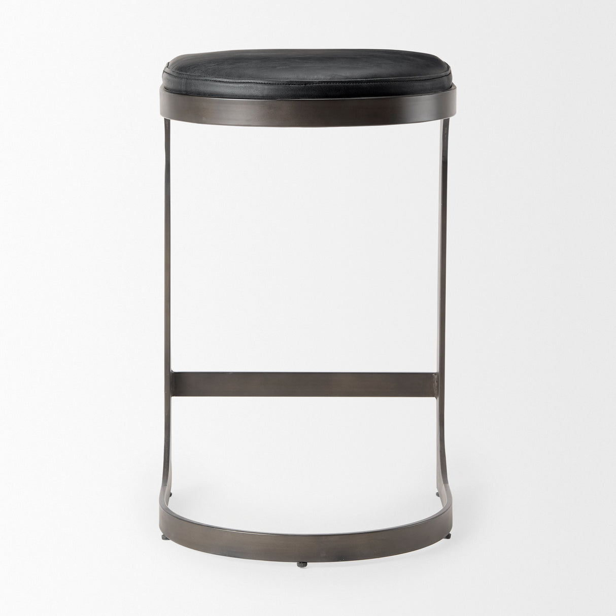 Tyson 17L x 18W x 28H Black Leather W/ Metal Frame Counter Stool from Mercana - Luna Furniture