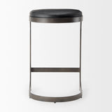 Tyson 17L x 18W x 28H Black Leather W/ Metal Frame Counter Stool from Mercana - Luna Furniture
