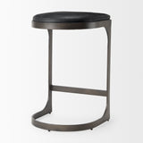 Tyson 17L x 18W x 28H Black Leather W/ Metal Frame Counter Stool from Mercana - Luna Furniture