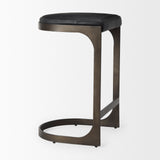 Tyson 17L x 18W x 28H Black Leather W/ Metal Frame Counter Stool from Mercana - Luna Furniture
