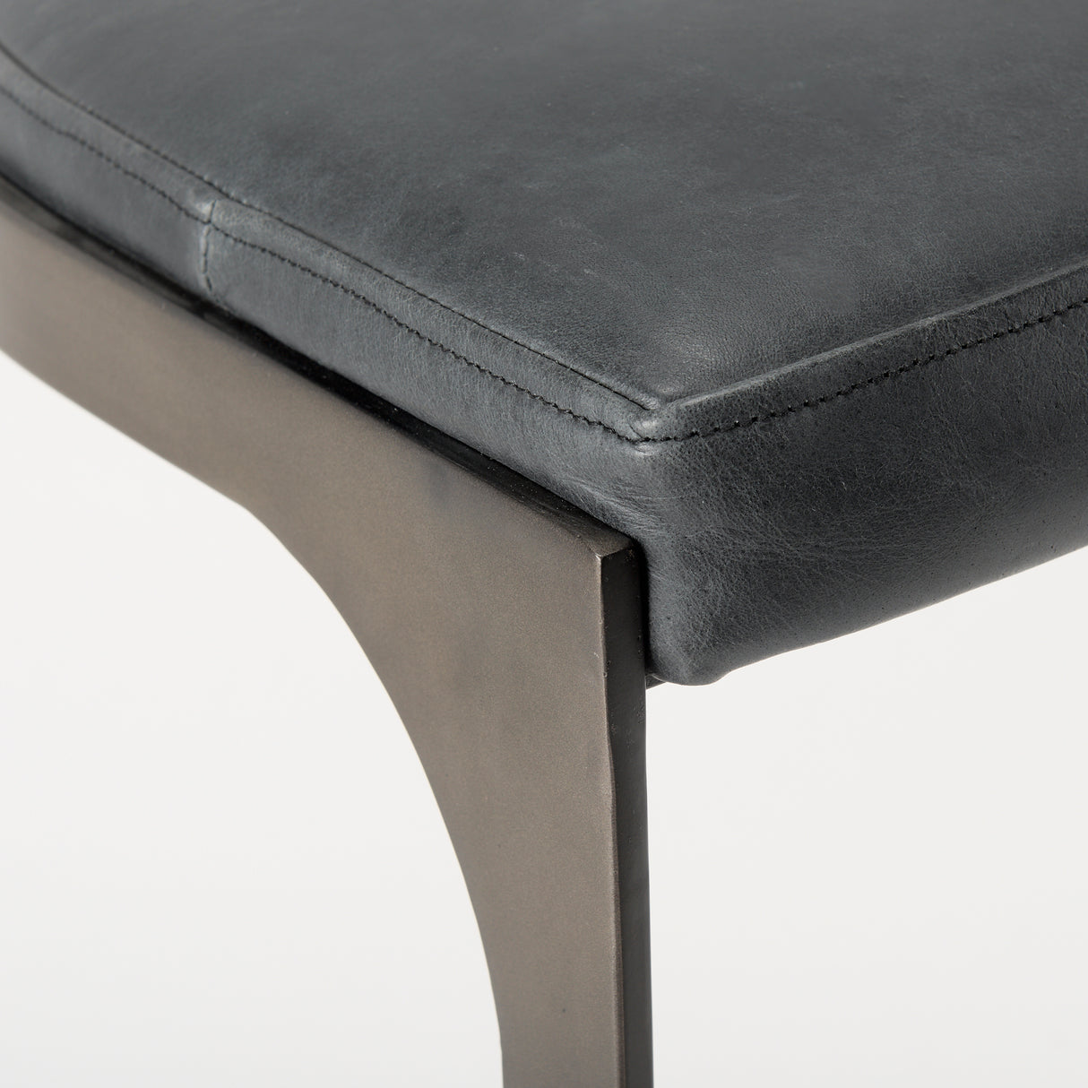 Tyson 17L x 18W x 28H Black Leather W/ Metal Frame Counter Stool from Mercana - Luna Furniture