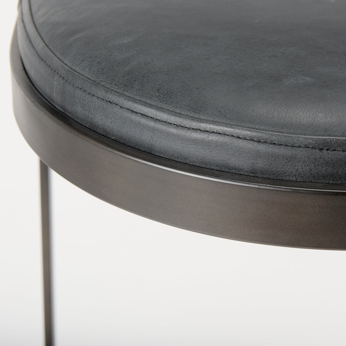 Tyson 17L x 18W x 28H Black Leather W/ Metal Frame Counter Stool from Mercana - Luna Furniture
