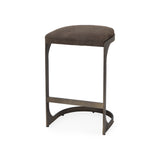 Tyson 17L x 18W x 28H Brown/Gray Suede W/ Metal Frame Counter Stool from Mercana - Luna Furniture