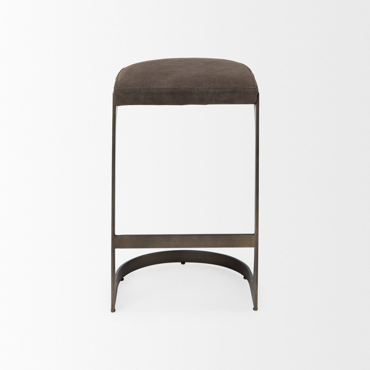 Tyson 17L x 18W x 28H Brown/Gray Suede W/ Metal Frame Counter Stool from Mercana - Luna Furniture