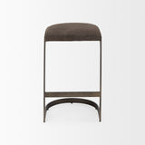 Tyson 17L x 18W x 28H Brown/Gray Suede W/ Metal Frame Counter Stool from Mercana - Luna Furniture