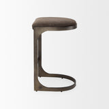 Tyson 17L x 18W x 28H Brown/Gray Suede W/ Metal Frame Counter Stool from Mercana - Luna Furniture