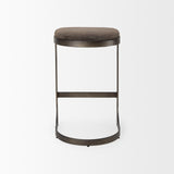 Tyson 17L x 18W x 28H Brown/Gray Suede W/ Metal Frame Counter Stool from Mercana - Luna Furniture