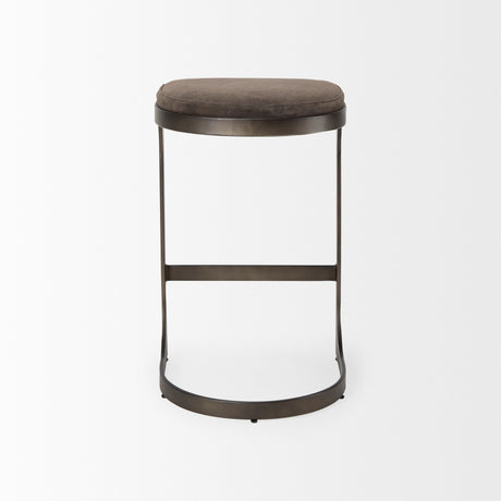 Tyson 17L x 18W x 28H Brown/Gray Suede W/ Metal Frame Counter Stool from Mercana - Luna Furniture