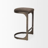 Tyson 17L x 18W x 28H Brown/Gray Suede W/ Metal Frame Counter Stool from Mercana - Luna Furniture