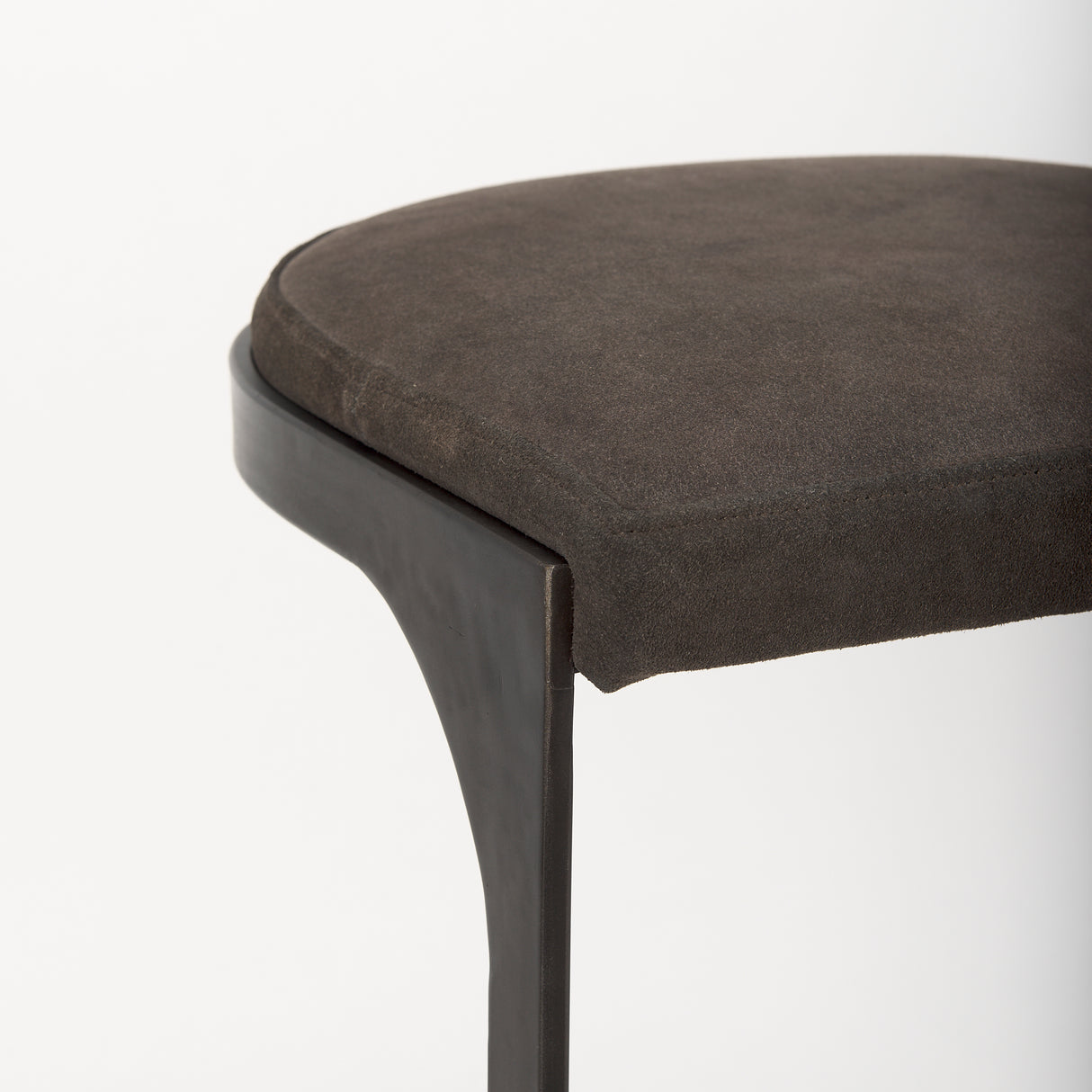 Tyson 17L x 18W x 28H Brown/Gray Suede W/ Metal Frame Counter Stool from Mercana - Luna Furniture