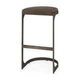 Tyson 17L x 18W x 31H Brown/Gray Suede W/ Metal Frame Bar Stool from Mercana - Luna Furniture