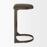 Tyson 17L x 18W x 31H Brown/Gray Suede W/ Metal Frame Bar Stool from Mercana - Luna Furniture