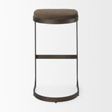 Tyson 17L x 18W x 31H Brown/Gray Suede W/ Metal Frame Bar Stool from Mercana - Luna Furniture