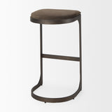 Tyson 17L x 18W x 31H Brown/Gray Suede W/ Metal Frame Bar Stool from Mercana - Luna Furniture