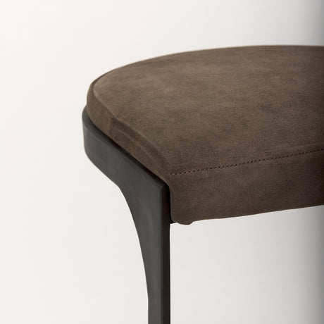 Tyson 17L x 18W x 31H Brown/Gray Suede W/ Metal Frame Bar Stool from Mercana - Luna Furniture