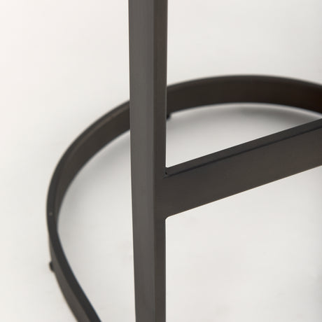 Tyson 17L x 18W x 31H Brown/Gray Suede W/ Metal Frame Bar Stool from Mercana - Luna Furniture