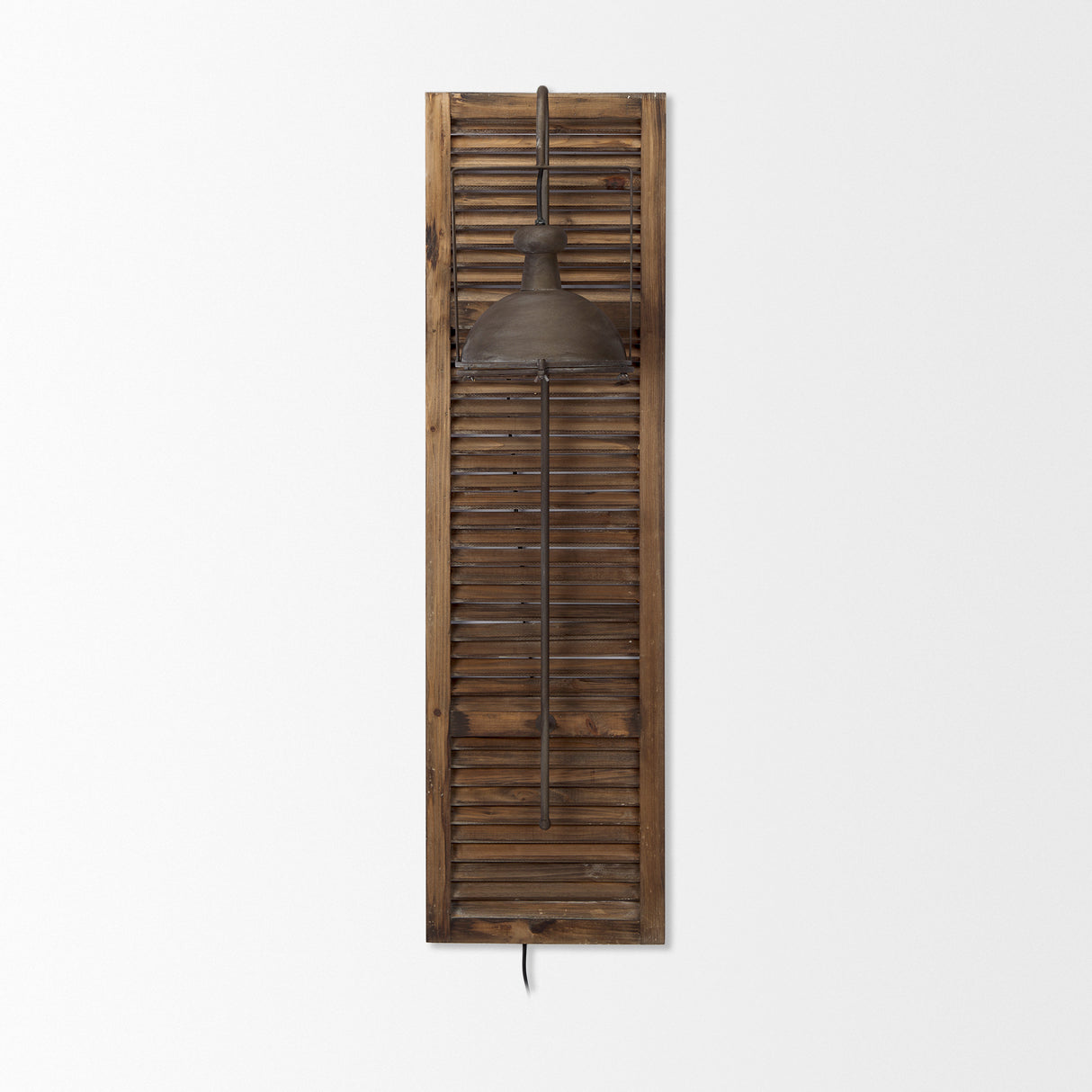 Tiposo 15x53 Brown Wood Slated Body Copper Metal Light Wall Sconce from Mercana - Luna Furniture