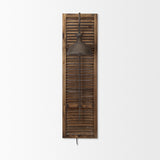 Tiposo 15x53 Brown Wood Slated Body Copper Metal Light Wall Sconce from Mercana - Luna Furniture