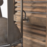 Tiposo 15x53 Brown Wood Slated Body Copper Metal Light Wall Sconce from Mercana - Luna Furniture