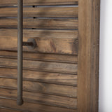Tiposo 15x53 Brown Wood Slated Body Copper Metal Light Wall Sconce from Mercana - Luna Furniture