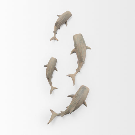 Willa Large Wall Mountable Whale Shark Sculpture from Mercana - Luna Furniture