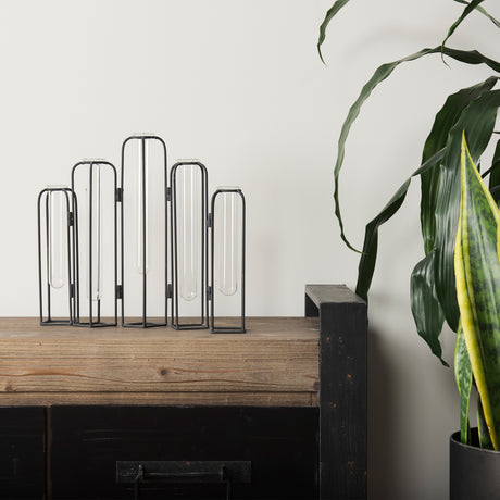 Mila 13.4L x 2.5W x 11.0H Metal and Glass Decorative Accent from Mercana - Luna Furniture