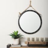 Pendula 27L x 27H Round Metal Frame Mirror from Mercana - Luna Furniture
