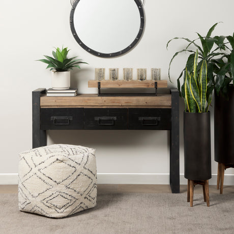 Benk Wood and Black Metal Five Cup Candle Holder from Mercana - Luna Furniture