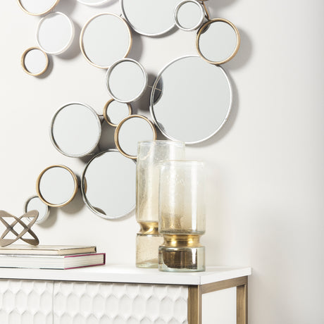 Adriatic I Small Brushed Gold Metal Glass Vase from Mercana - Luna Furniture