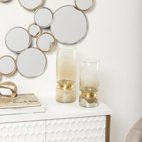Adriatic II Large Brushed Gold Metal Glass Vase from Mercana - Luna Furniture