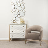 Savannah White Fir Veneer w/ Gold Metal 3-Drawer Accent Cabinet from Mercana - Luna Furniture