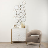 Savannah White Fir Veneer w/ Gold Metal Accent 2-Door Accent Cabinet from Mercana - Luna Furniture