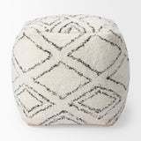 Tapir Beige Cotton Argyle Pattern Square Pouf from Mercana - Luna Furniture