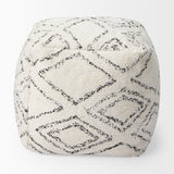 Tapir Beige Cotton Argyle Pattern Square Pouf from Mercana - Luna Furniture