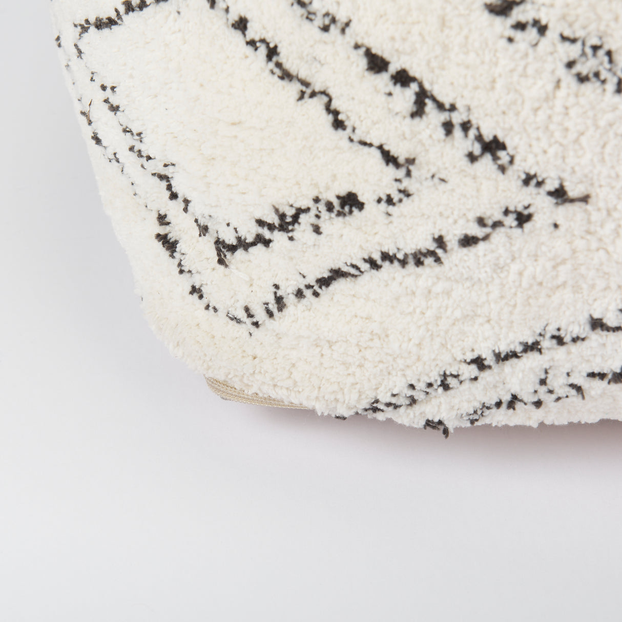 Tapir Beige Cotton Argyle Pattern Square Pouf from Mercana - Luna Furniture
