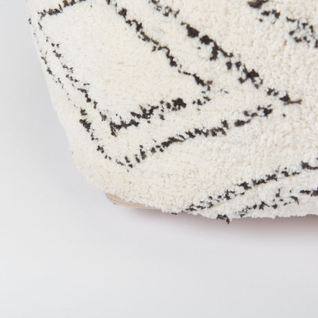 Tapir Beige Cotton Argyle Pattern Square Pouf from Mercana - Luna Furniture