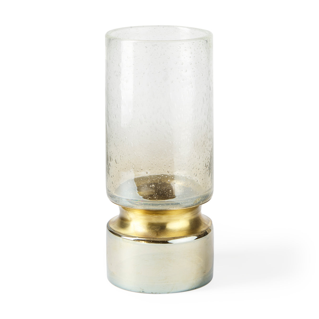 Adriatic I Small Brushed Gold Metal Glass Vase from Mercana - Luna Furniture