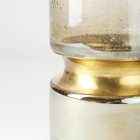Adriatic I Small Brushed Gold Metal Glass Vase from Mercana - Luna Furniture