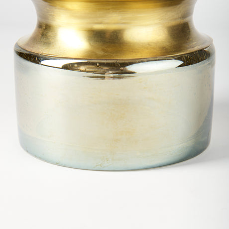 Adriatic I Small Brushed Gold Metal Glass Vase from Mercana - Luna Furniture