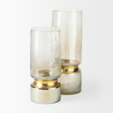 Adriatic I Small Brushed Gold Metal Glass Vase from Mercana - Luna Furniture