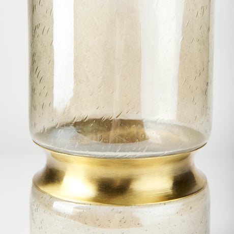 Adriatic II Large Brushed Gold Metal Glass Vase from Mercana - Luna Furniture