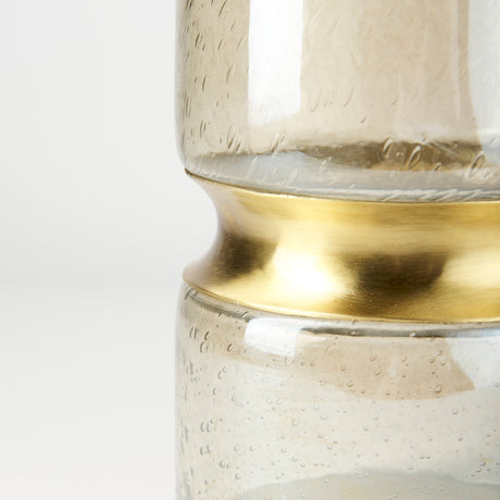 Adriatic II Large Brushed Gold Metal Glass Vase from Mercana - Luna Furniture