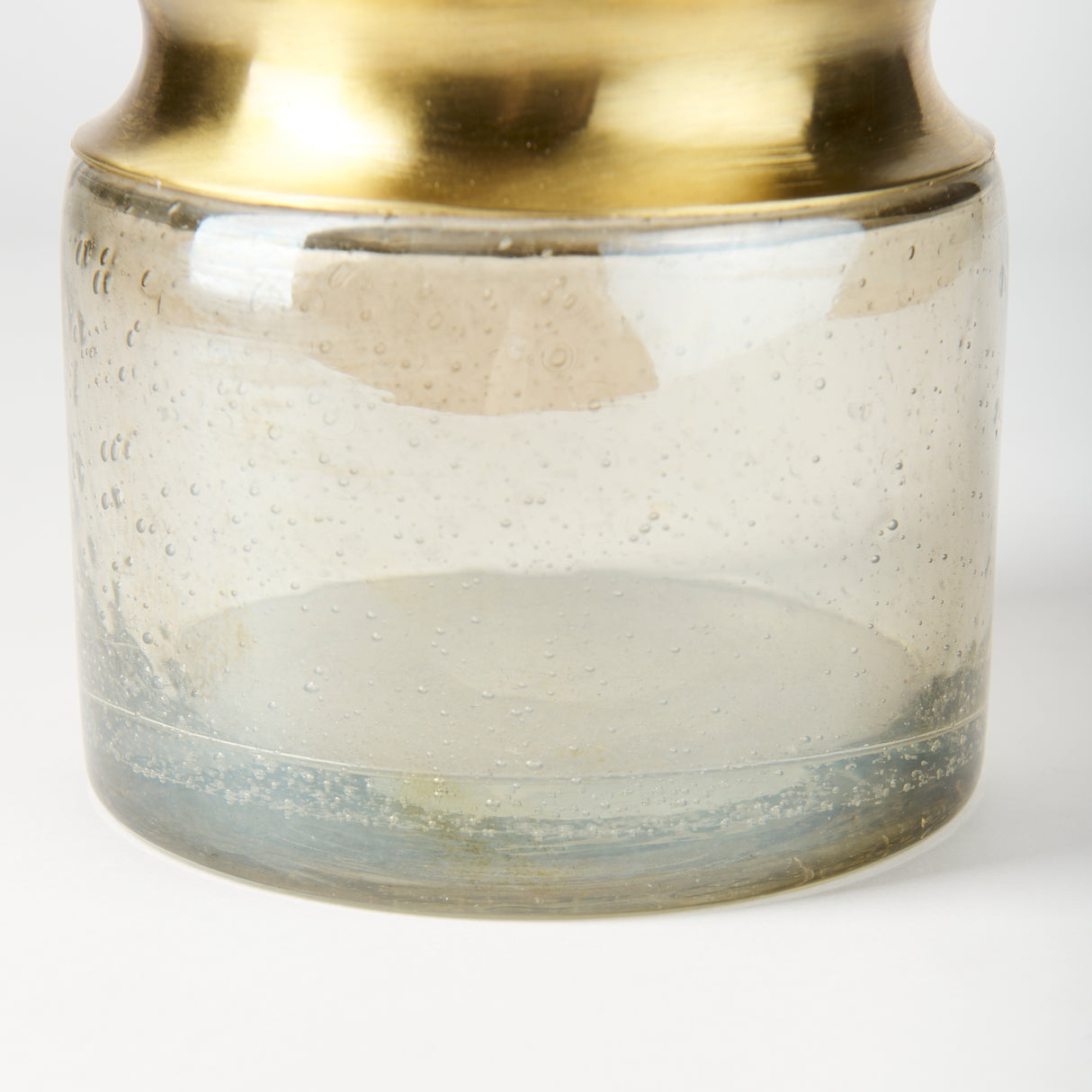 Adriatic II Large Brushed Gold Metal Glass Vase