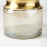 Adriatic II Large Brushed Gold Metal Glass Vase