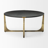 Atticus Black Wood and Antiqued Gold Metal Coffee Table from Mercana - Luna Furniture